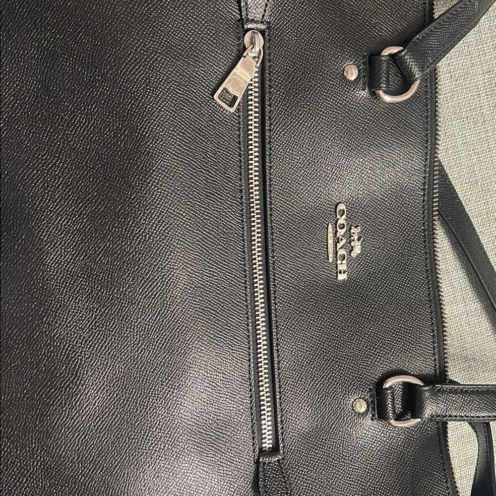 Coach Black Textured Leather Handbag